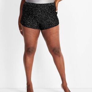 Mid Rise sequin mini shorts